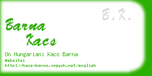 barna kacs business card